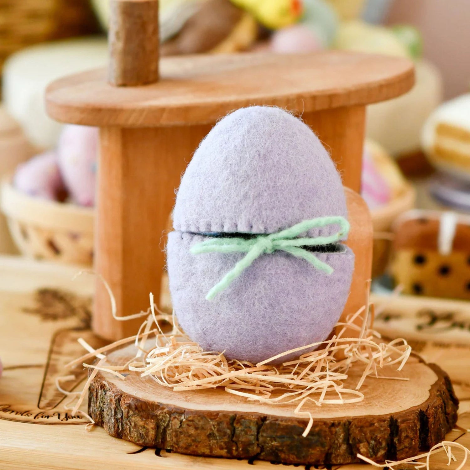 Felt Purple Surprise Egg with Duck