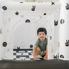 Magic Bounce House – Mini Cordless Indoor Bouncer (Monochrome Smiley)