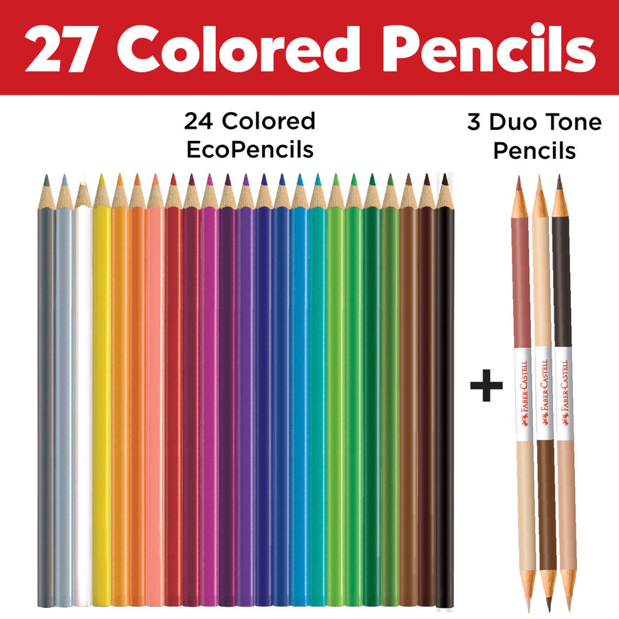 World Colours - 27 Eco-Pencils with Skin Tones