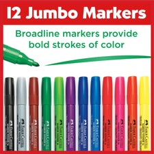Jumbo Broadline Markers in Vibrant Colours (Set of 12)