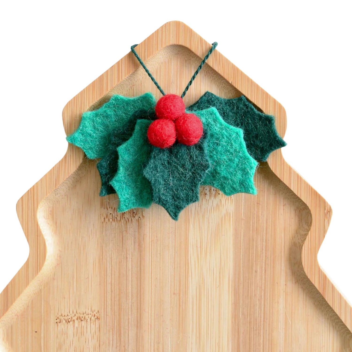 Felt Christmas Holly Ornament