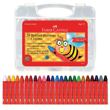 Beeswax Crayons in Storage Case For Kids (Set of 24)
