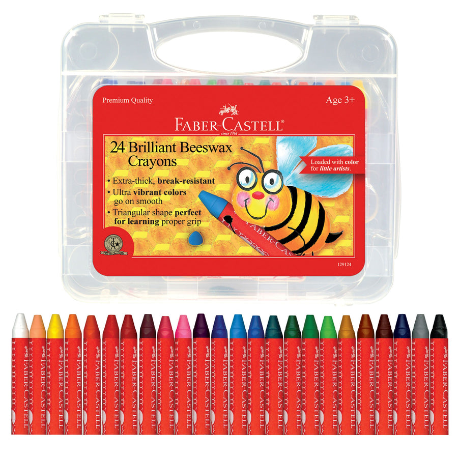 Beeswax Crayons in Storage Case For Kids (Set of 24)