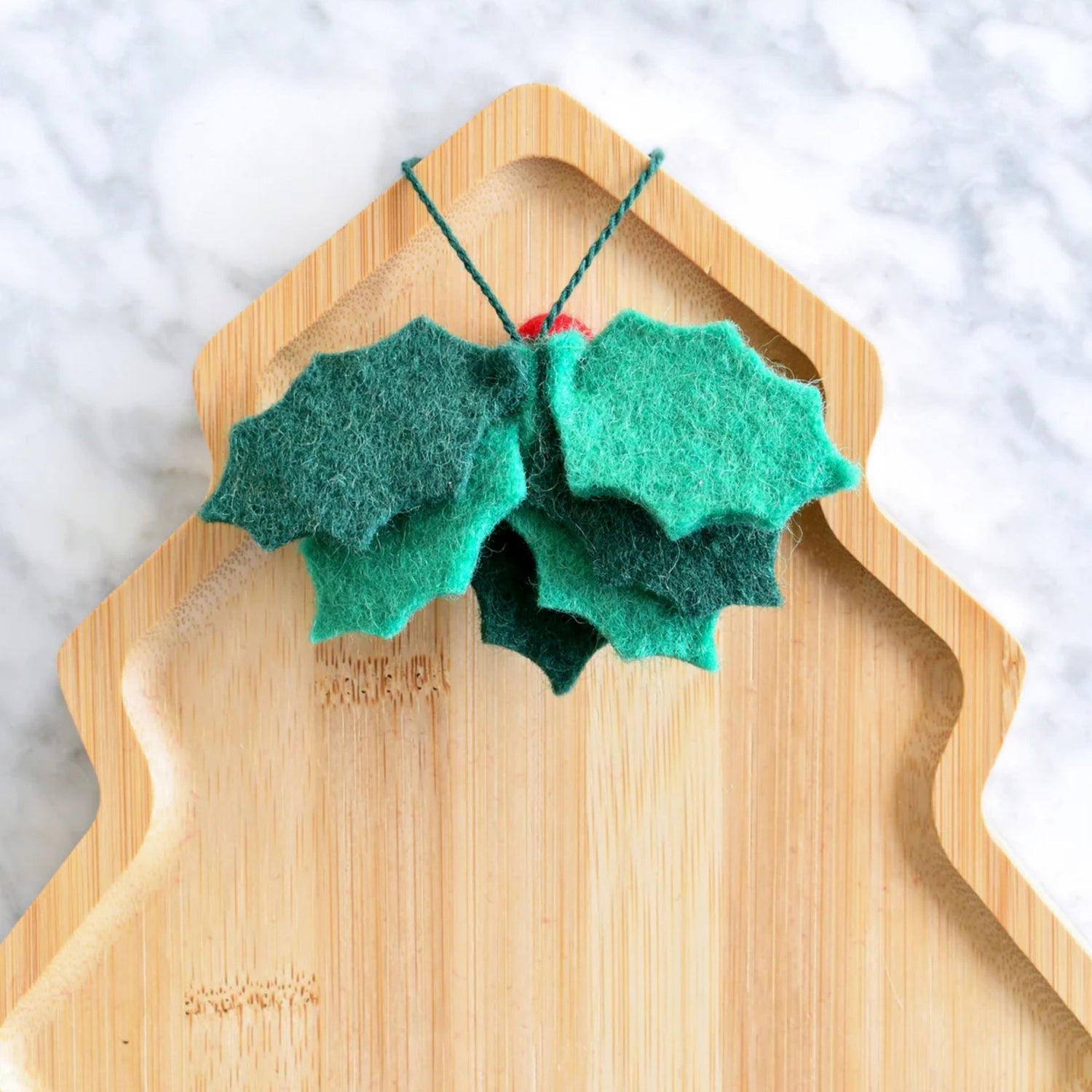 Felt Christmas Holly Ornament