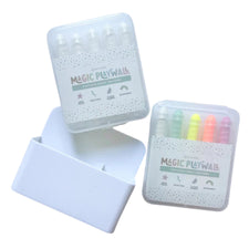 Dustless Chalk Crayons + Magnetic Holder Bundle for Magic Playwall (White)