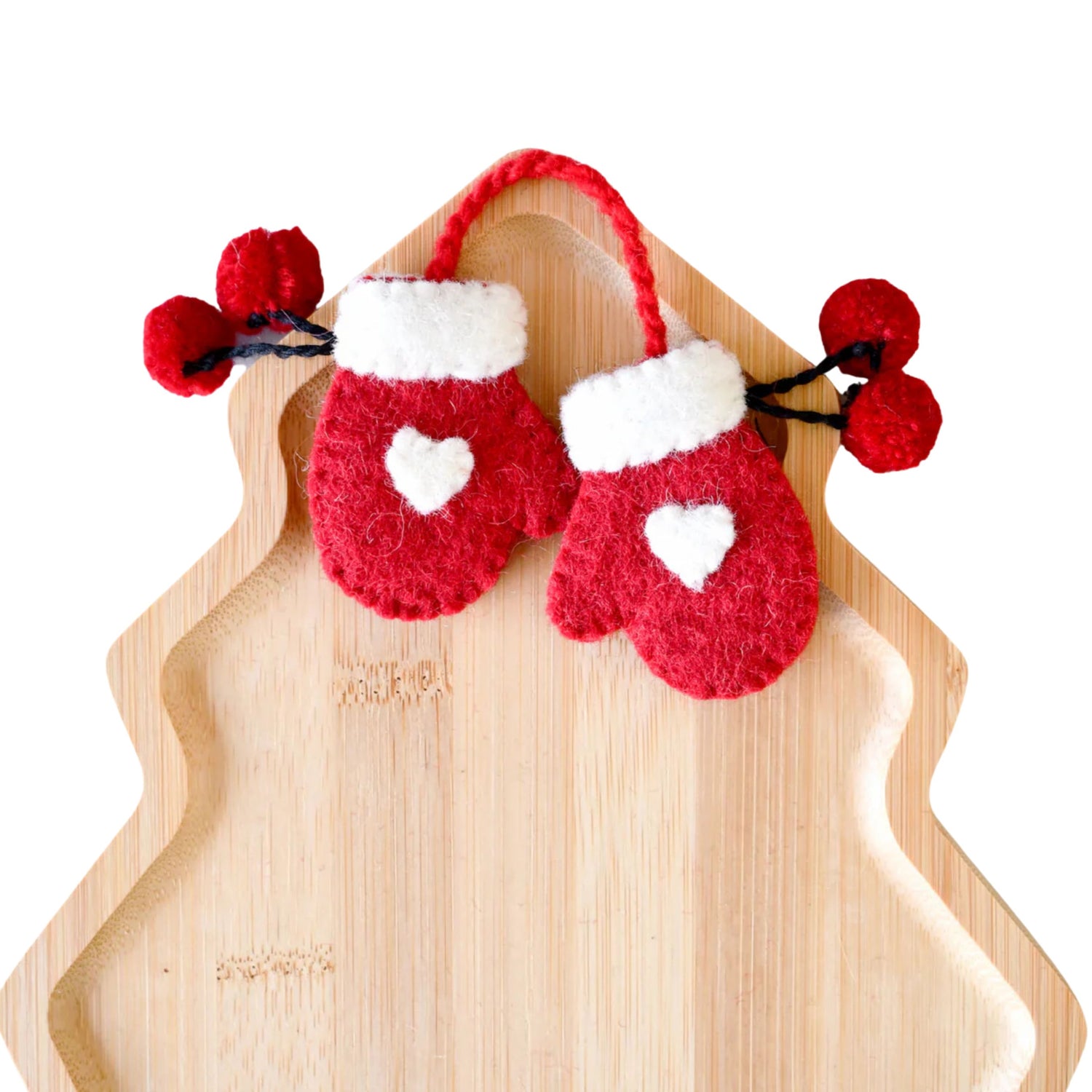 Felt Christmas Mittens Ornament