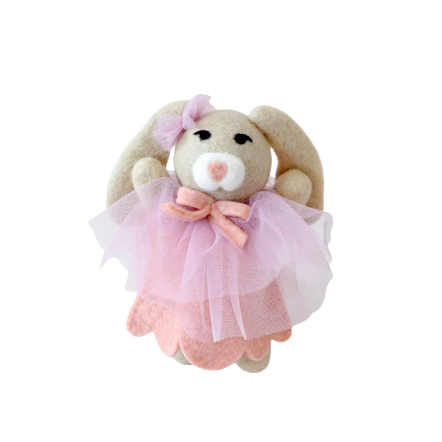 Felt Rabbit Doll with Pink Tutu Dress