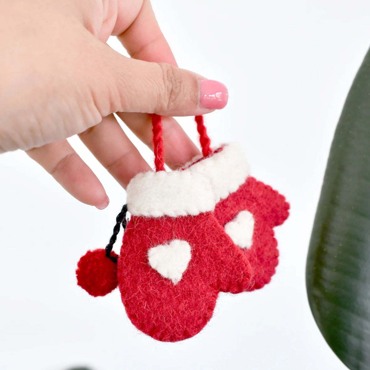 Felt Christmas Mittens Ornament