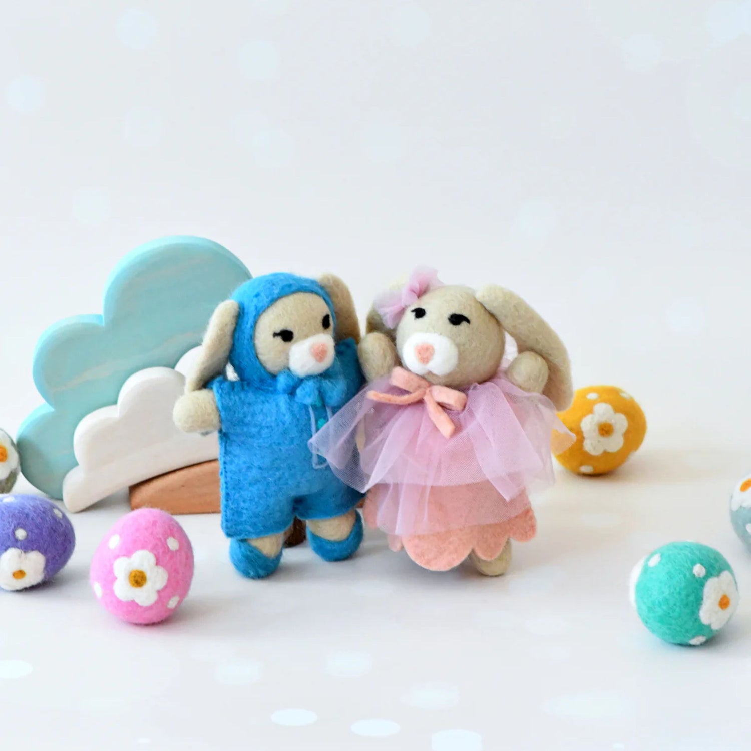 Felt Rabbit Doll with Pink Tutu Dress