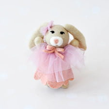 Felt Rabbit Doll with Pink Tutu Dress