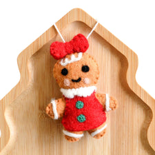 Felt Christmas Gingerbread Girl Ornament