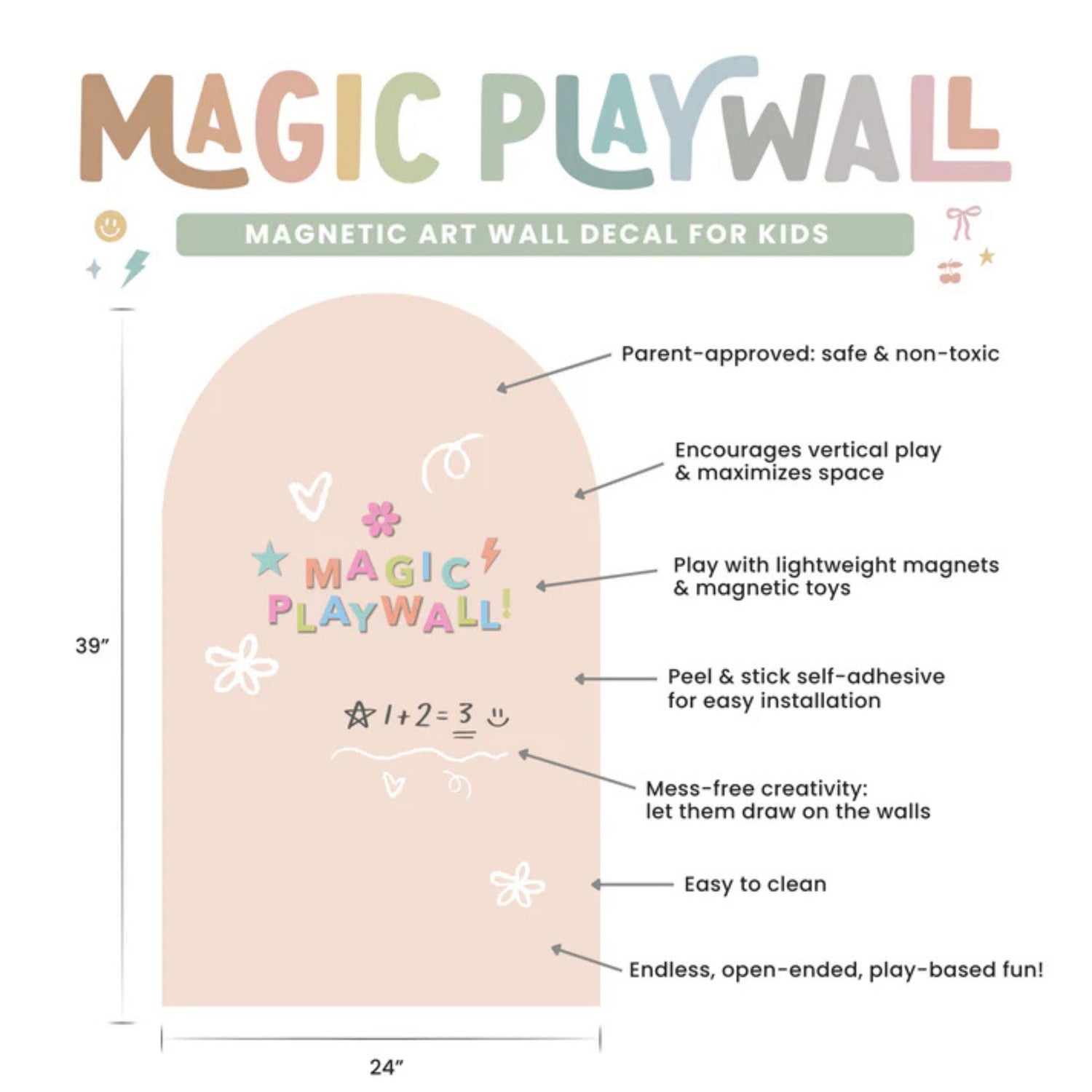 Magic Playwall - Arch Magnetic Wall Decal (Caramel)