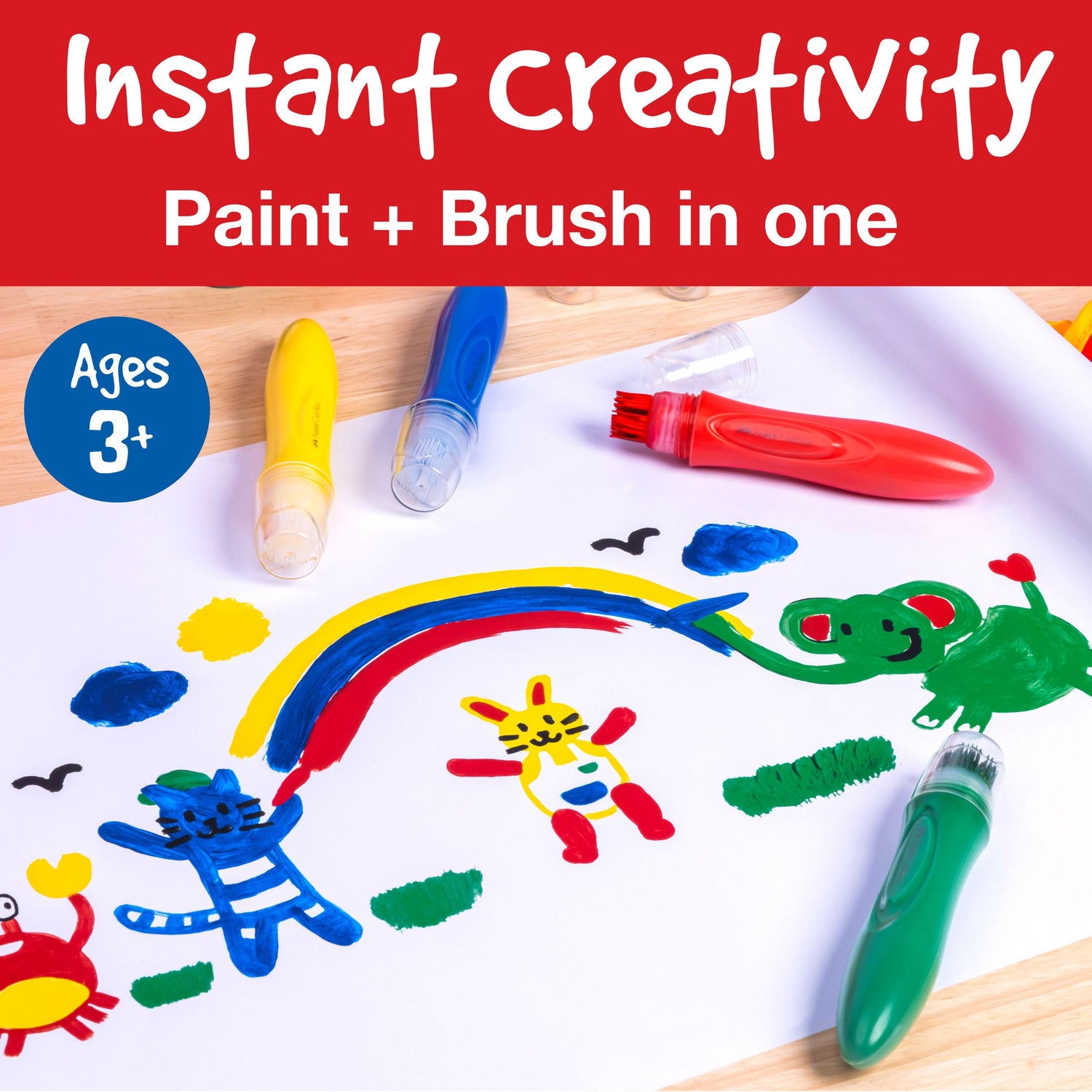 Little Creatives Jumbo Washable Squeezing Paintbrush (Set of 6)