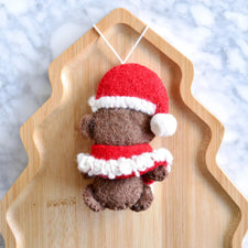 Felt Christmas Teddy Bear Ornament