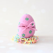 Felt Pink Surprise Egg with Yellow Duckling