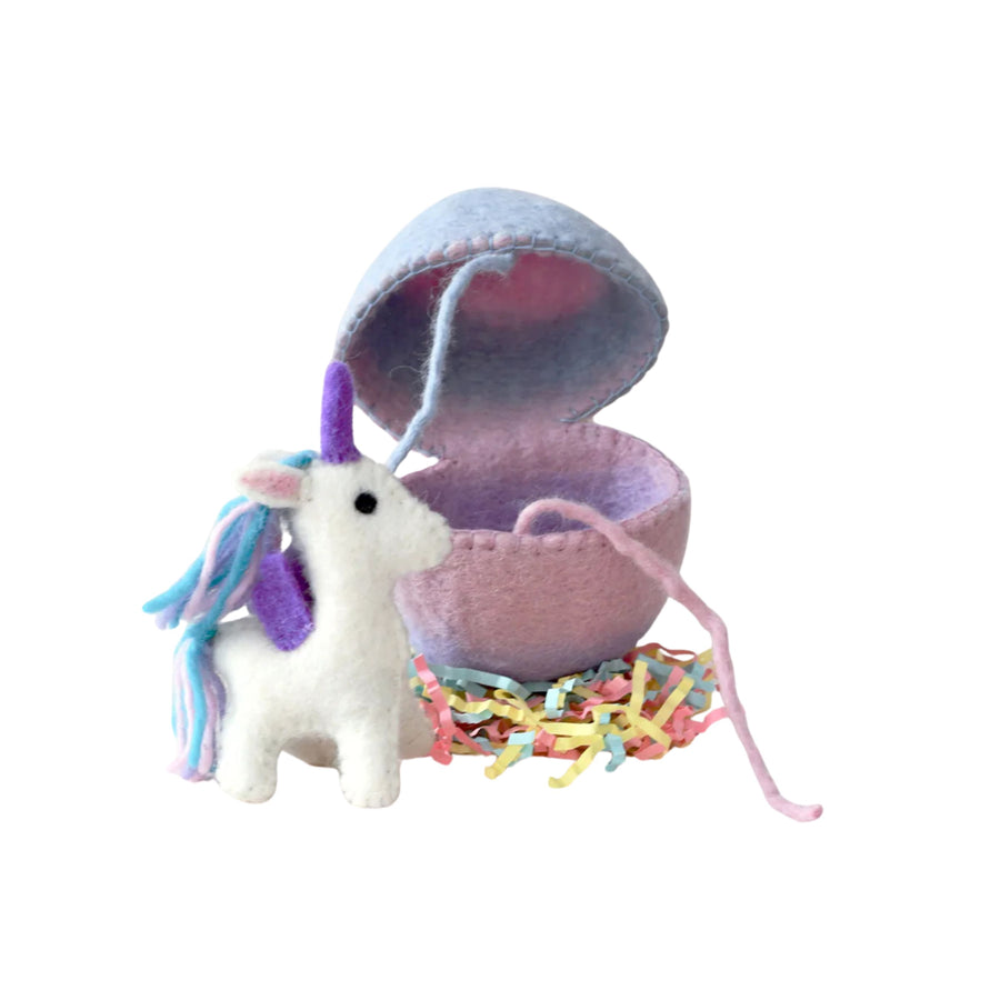 Felt Pastel Surprise Egg with Unicorn