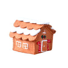 Felt Gingerbread House with Red Candy Canes