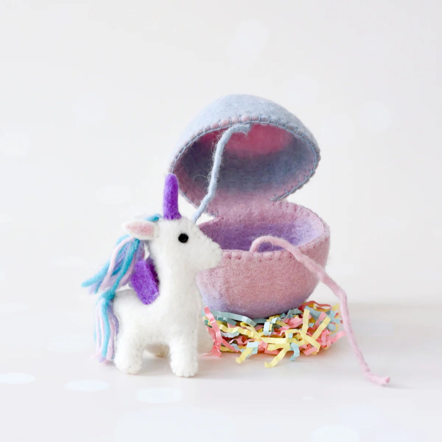 Felt Pastel Surprise Egg with Unicorn