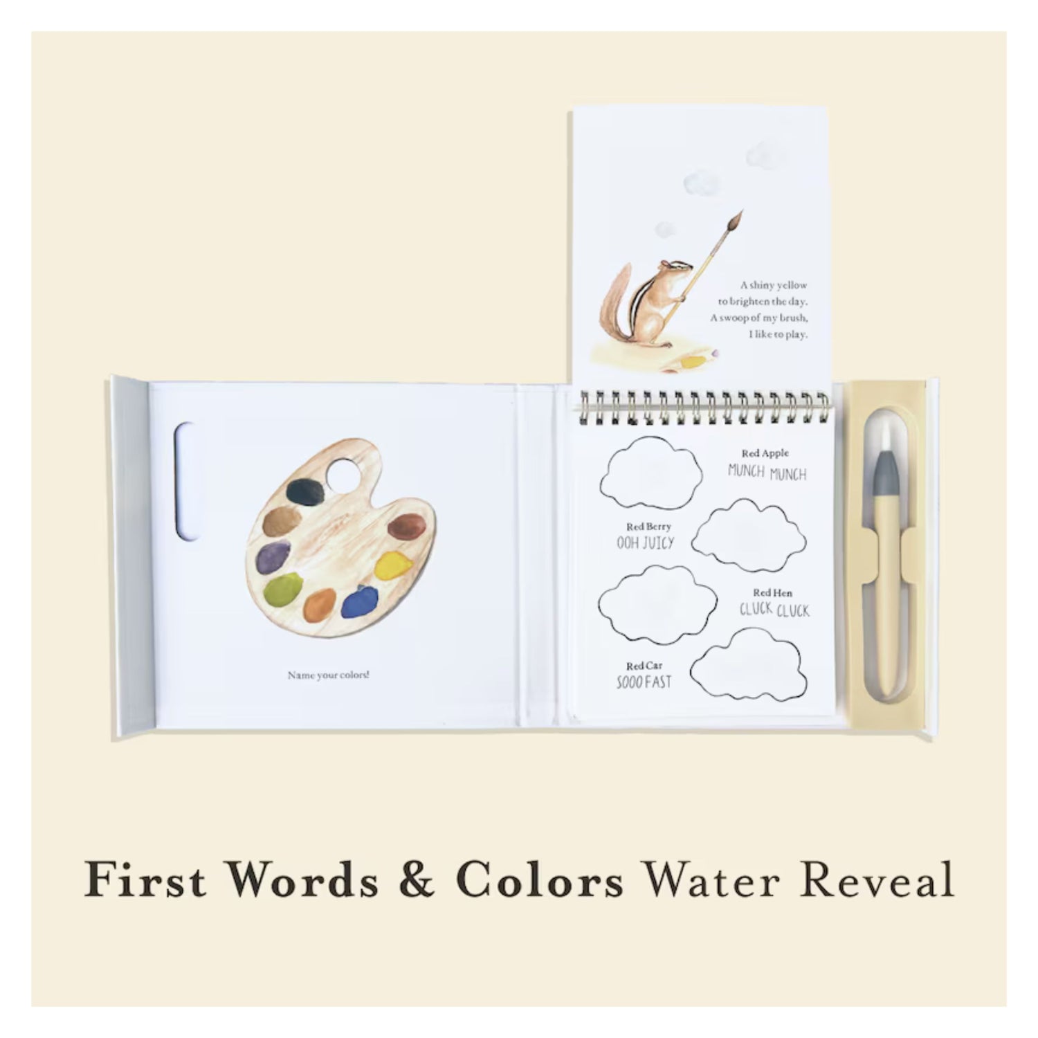 Wishy Washy (Water Reveal Edition): A Reusable Water Reveal Activity Book Teaching First Words and Colors