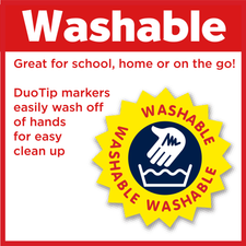 24 Duotip Washable Markers For Kids (48 Colours)
