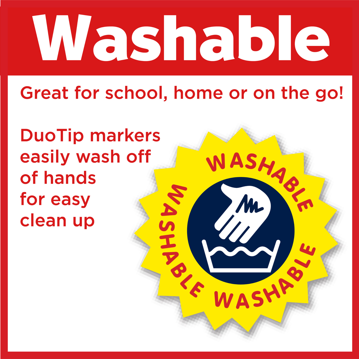 24 Duotip Washable Markers For Kids (48 Colours)
