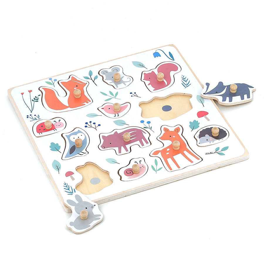 Vilac X Sarah Betz Forest Animals Peg Puzzle