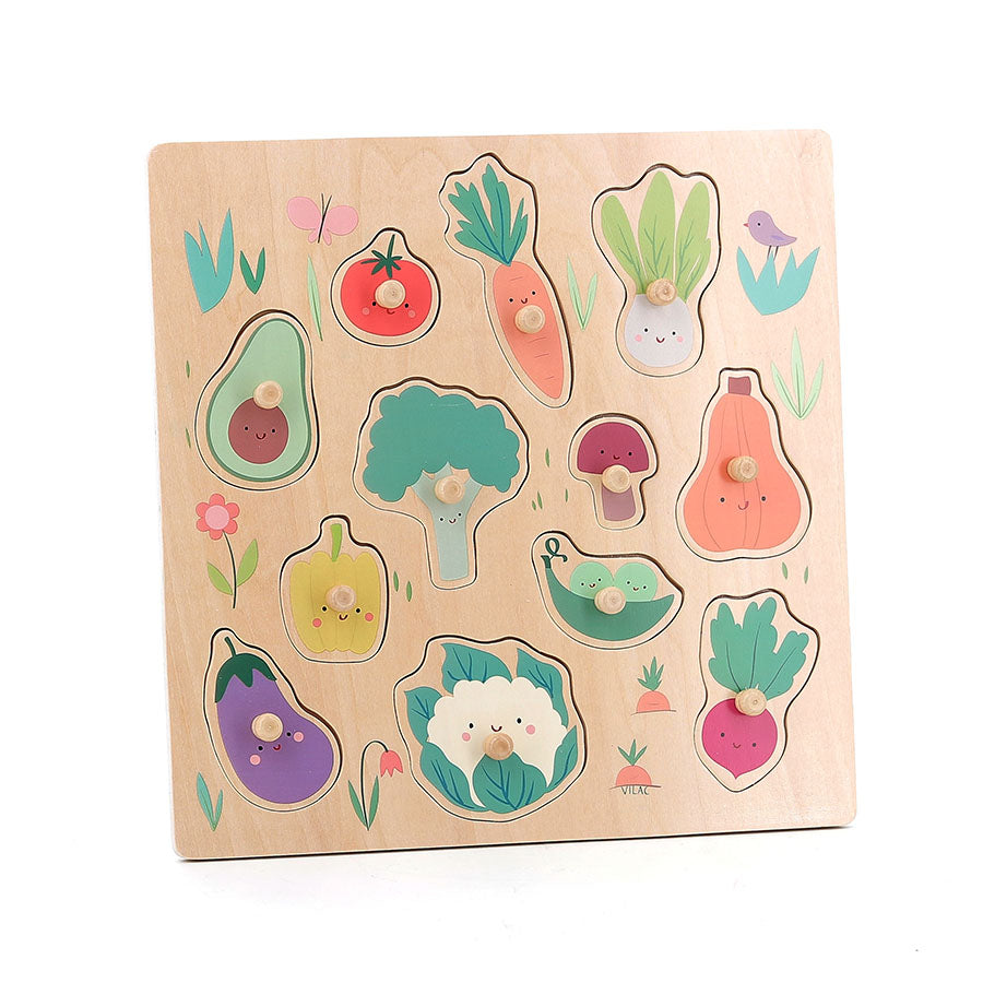 Vilac X Sarah Betz Vegetables Peg Puzzle