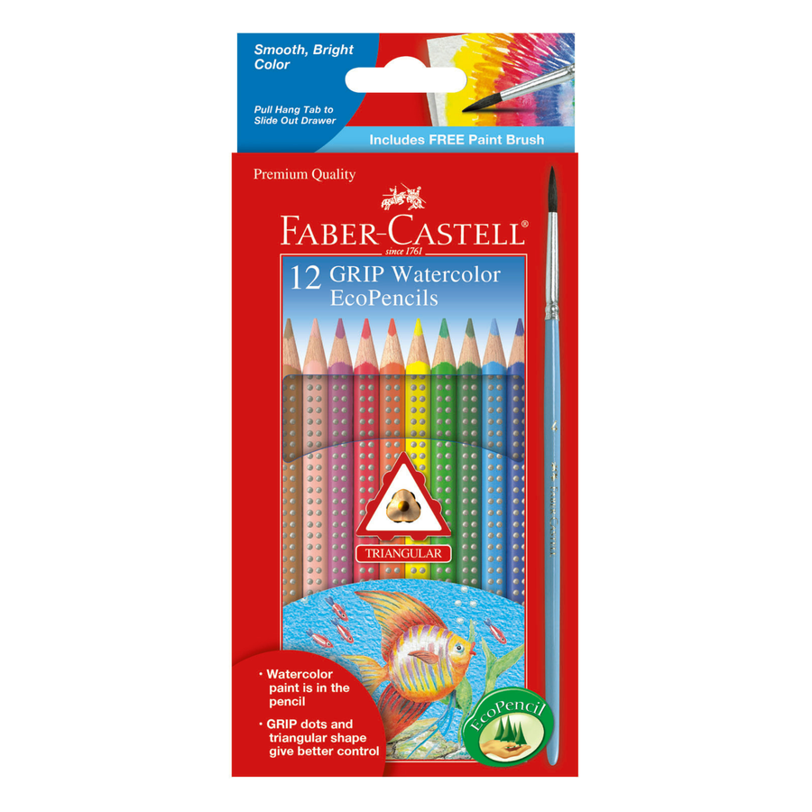 Watercolour Ecopencils with Raised Grip (Set of 12)