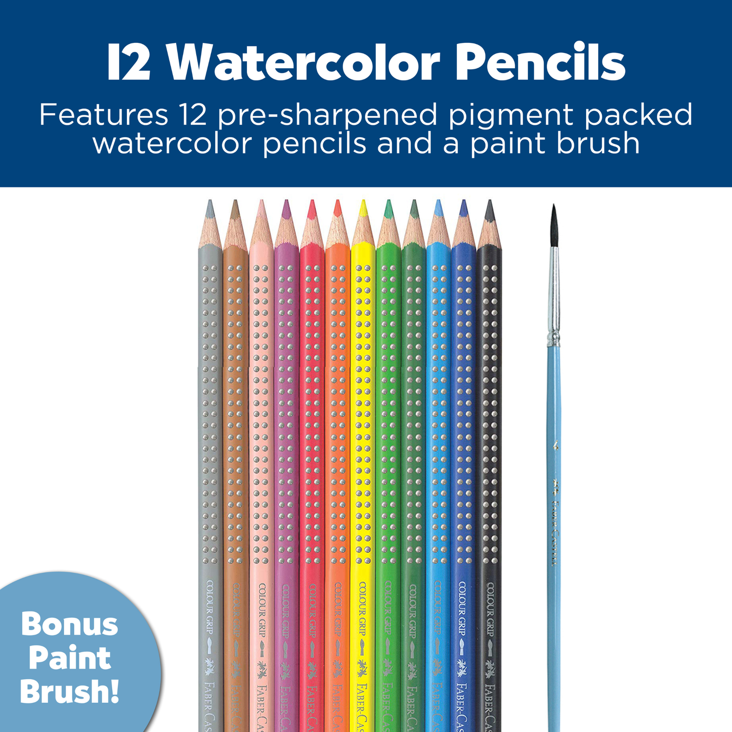 Watercolour Ecopencils with Raised Grip (Set of 12)