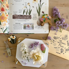 Wheelbarrow with Spring Flowers | Wooden Toy Figurine