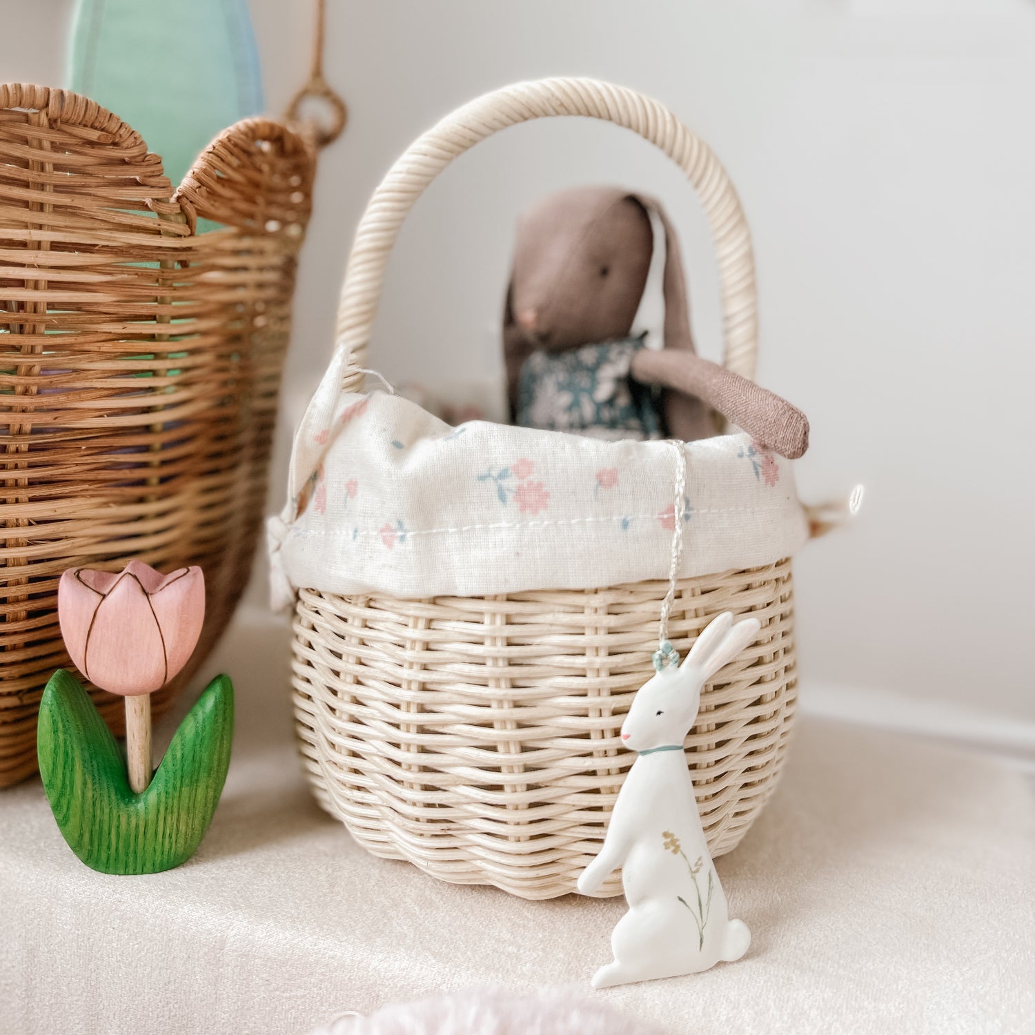 Rattan Berry Basket with Lining – Pansy