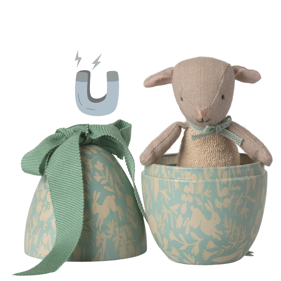 PRE-ORDER Maileg Easter Egg with Micro Lamb - Dusty Mint (Small)