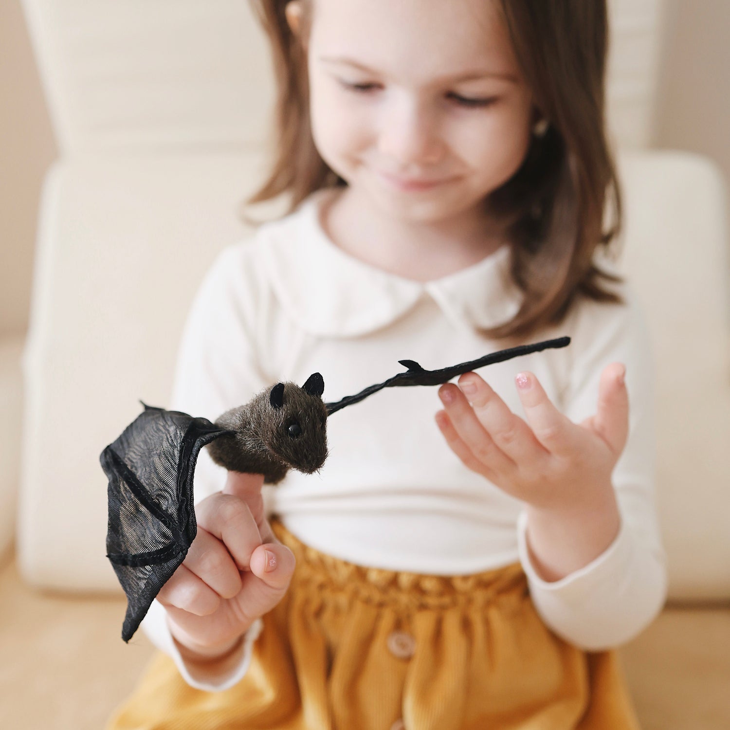 Folkmanis Mini Bat Finger Puppet | The Playful Peacock