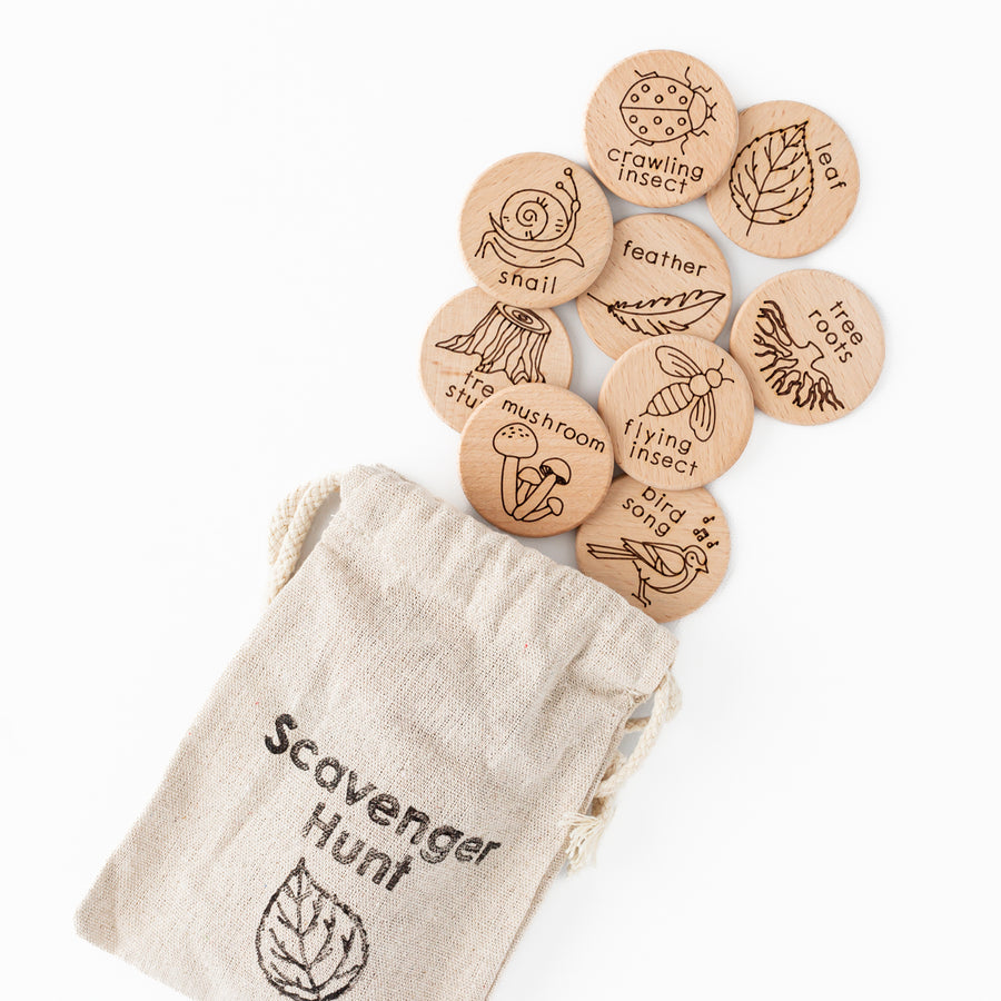 Wooden Forest Scavenger Hunt Discs (Set of 24)