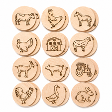 Wooden Farm Animal Memory Matching Game
