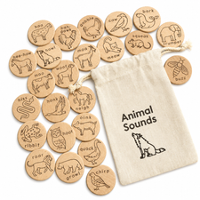 Wooden Animal Sounds Discs