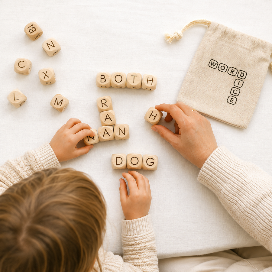 Wooden Word Dice Game