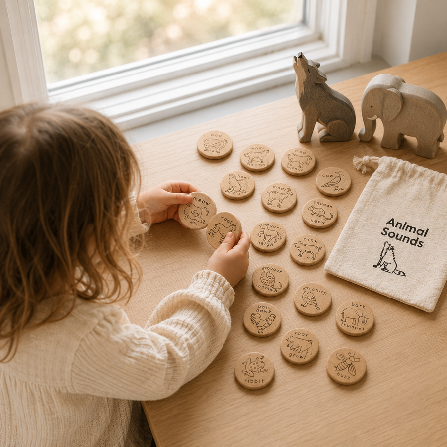 Wooden Animal Sounds Discs