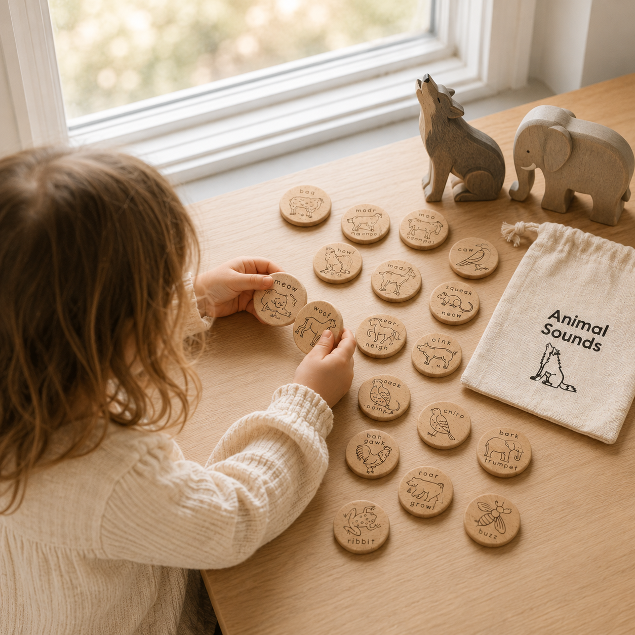 Wooden Animal Sounds Discs