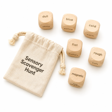 Wooden Sensory Scavenger Hunt Dice