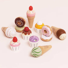 Wooden Toy Ice Cream Cones (Play Food) Set