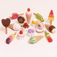 Wooden Toy Ice Cream Cones (Play Food) Set