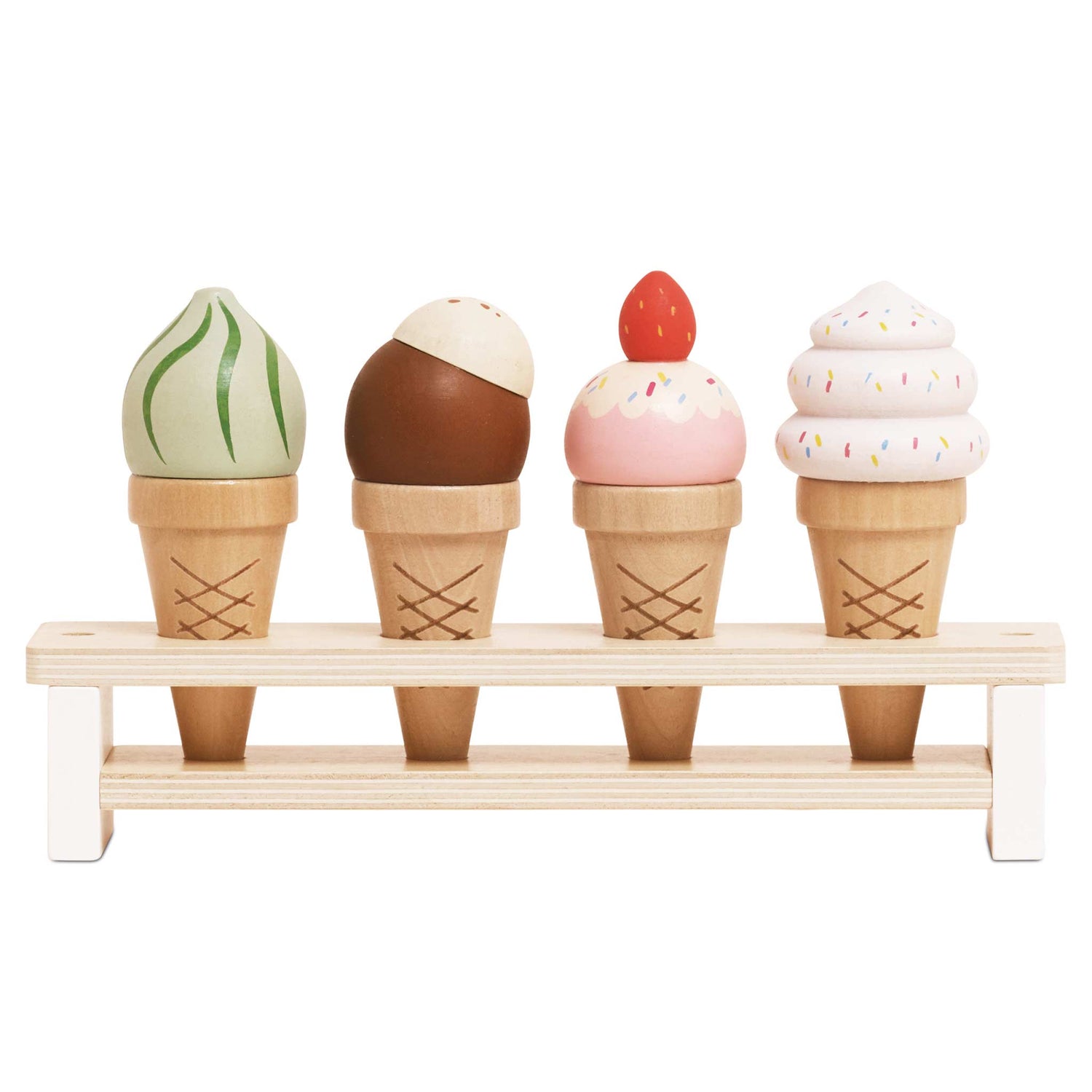 Wooden Toy Ice Cream Cones (Play Food) Set