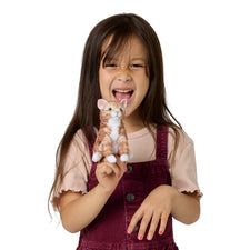 Mini Orange Tabby Cat Finger Puppet