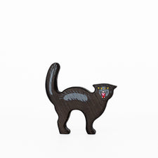 Scared Black Cat | Wooden Halloween Toy