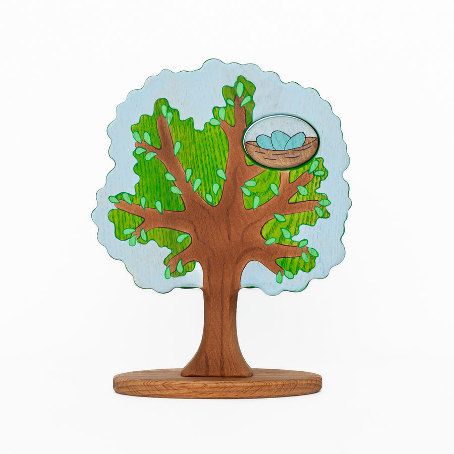 Spring Tree with Baby Birds and Flowers | Wooden Toy