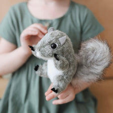 Mini Gray Squirrel Finger Puppet
