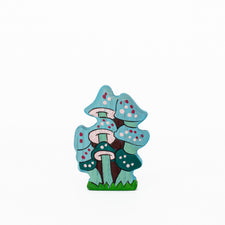 Enchanted Blue Fairy Mushroom | Wooden Toy Figurine