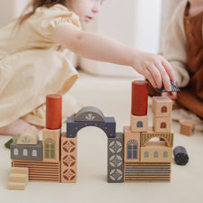Wooden Printed Building Blocks (Set of 34) by Konges Sløjd