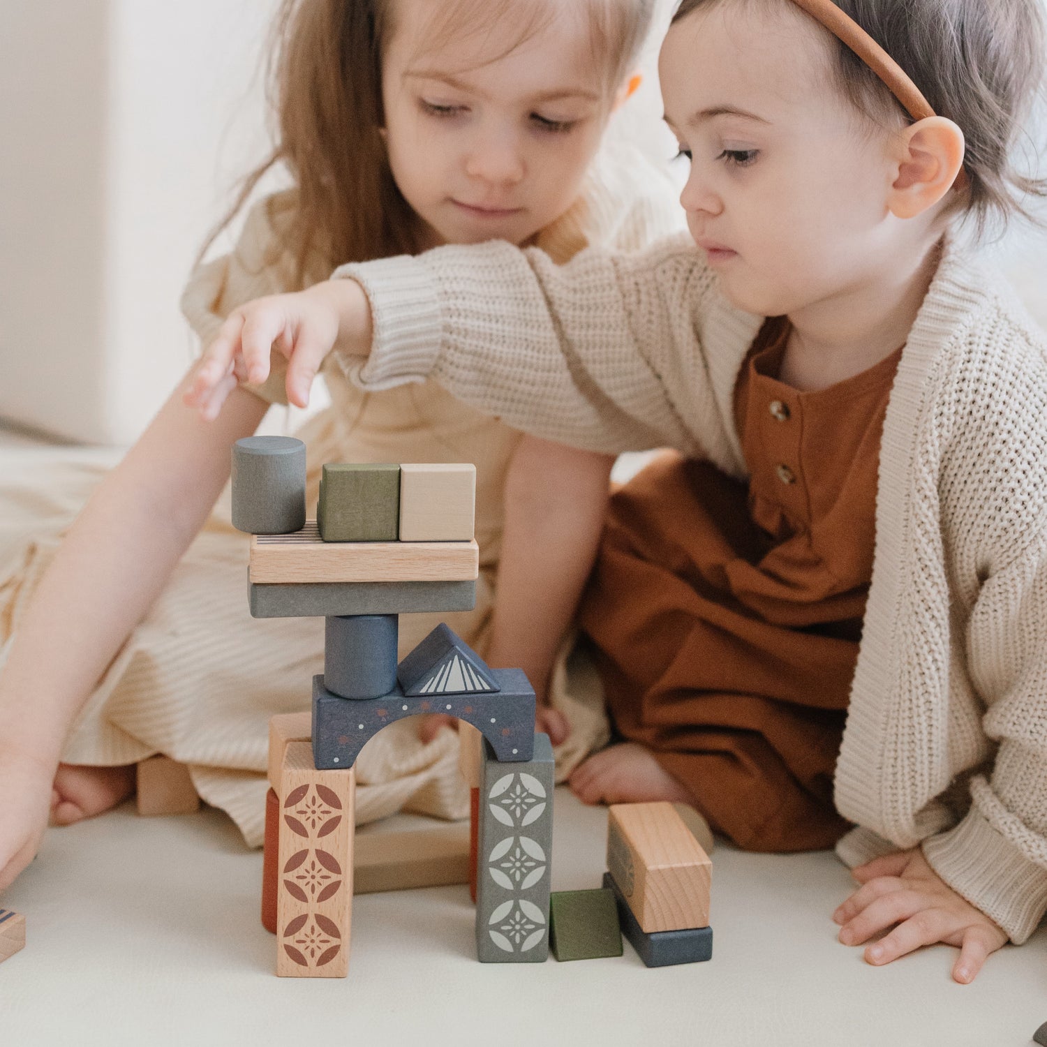 Wooden Printed Building Blocks (Set of 34) by Konges Sløjd